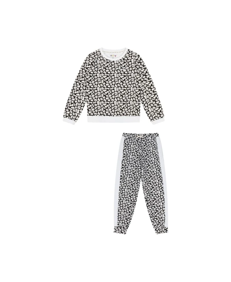 Mixed Up Clothing Детский комплект: толстовка с круглым вырезом и спортивные штаны - черно-белый - Hello