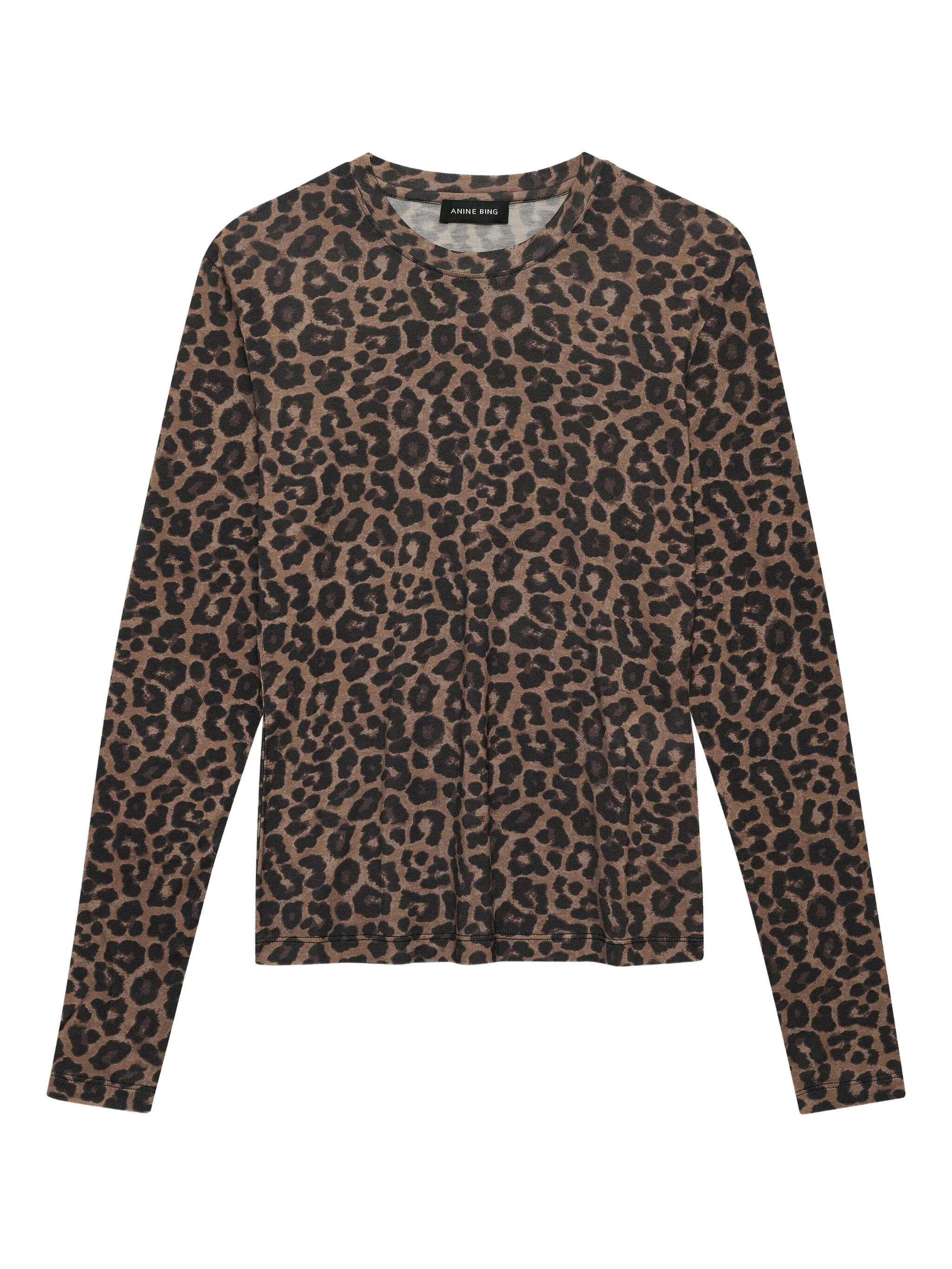 

Футболка с длинными рукавами и леопардовым принтом Anine Bing, коричневый