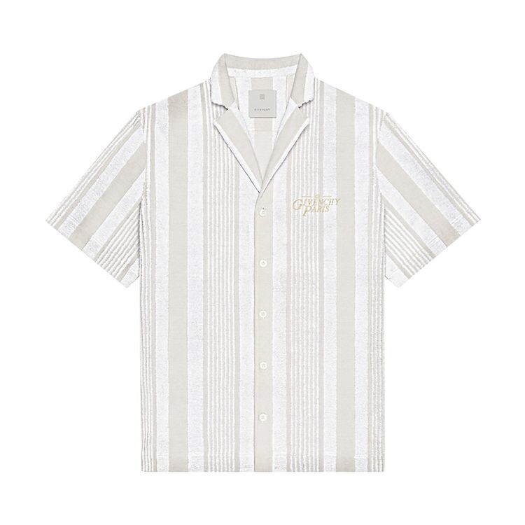 

Рубашка Givenchy Striped Short-Sleeve Shirt White/Beige, белый