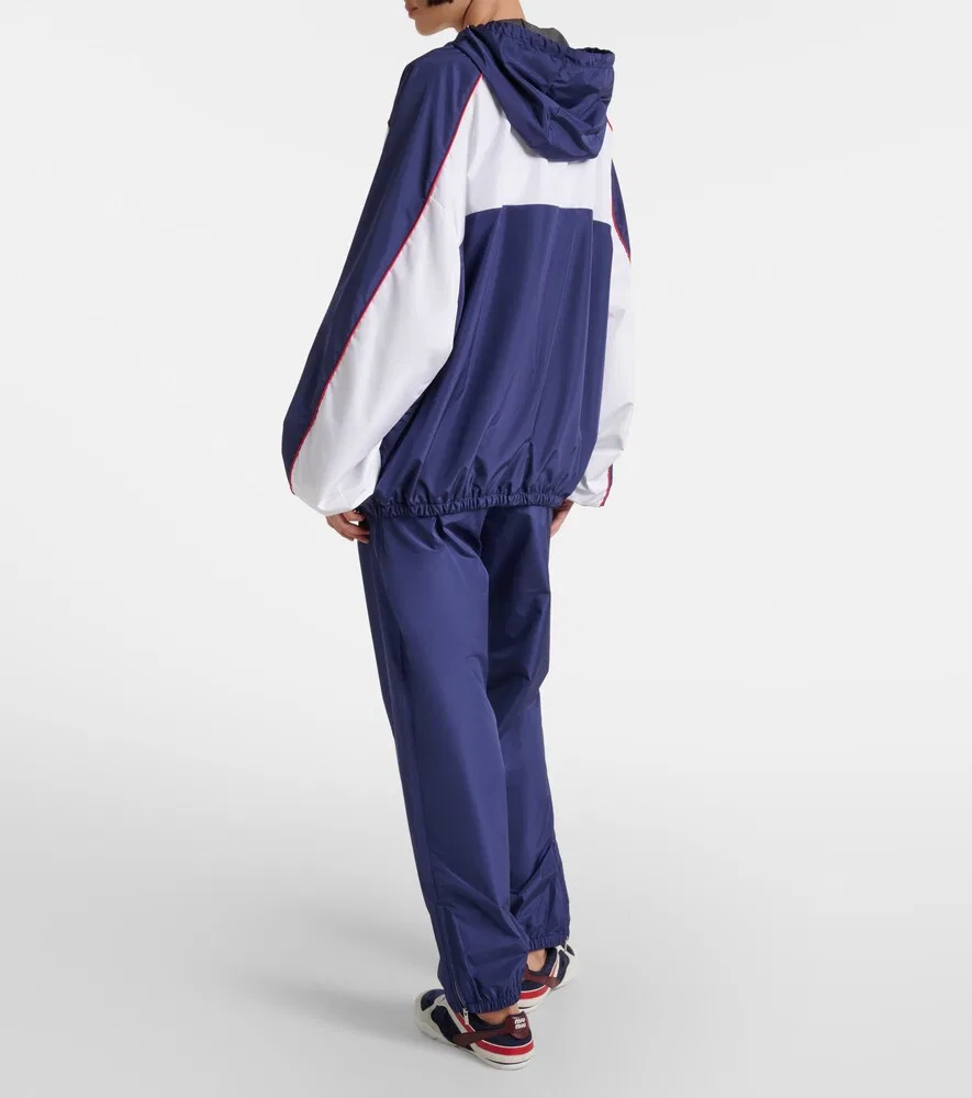 Спортивные штаны New Balance из поплина Miu Miu, синий — фото 3