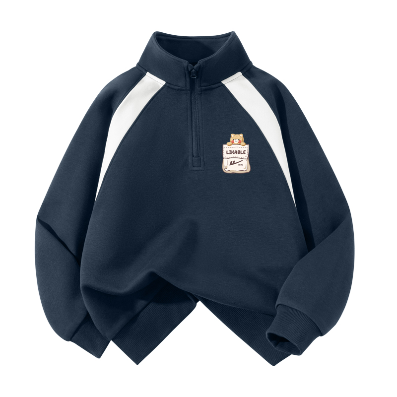 

Детский свитшот с полуоткрытым воротником Moderate WARRIOR, темно-синий/h pocket bear k