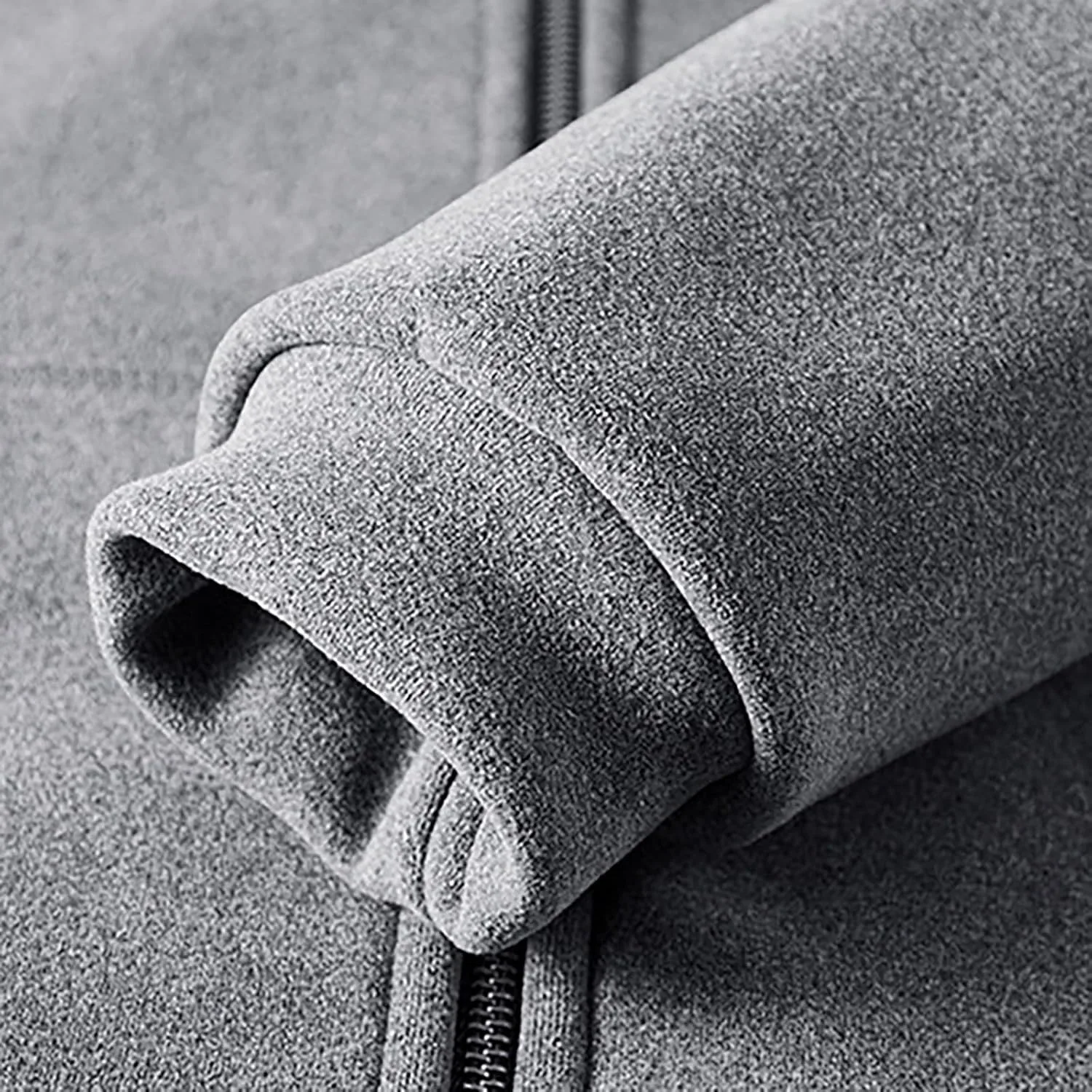 Мужская флисовая куртка Midweight Casual ветровка в тренде со стойкой для гольфа на молнии пальто спортивная верхняя одежда для гольфа Generic, коричневый — фото 2