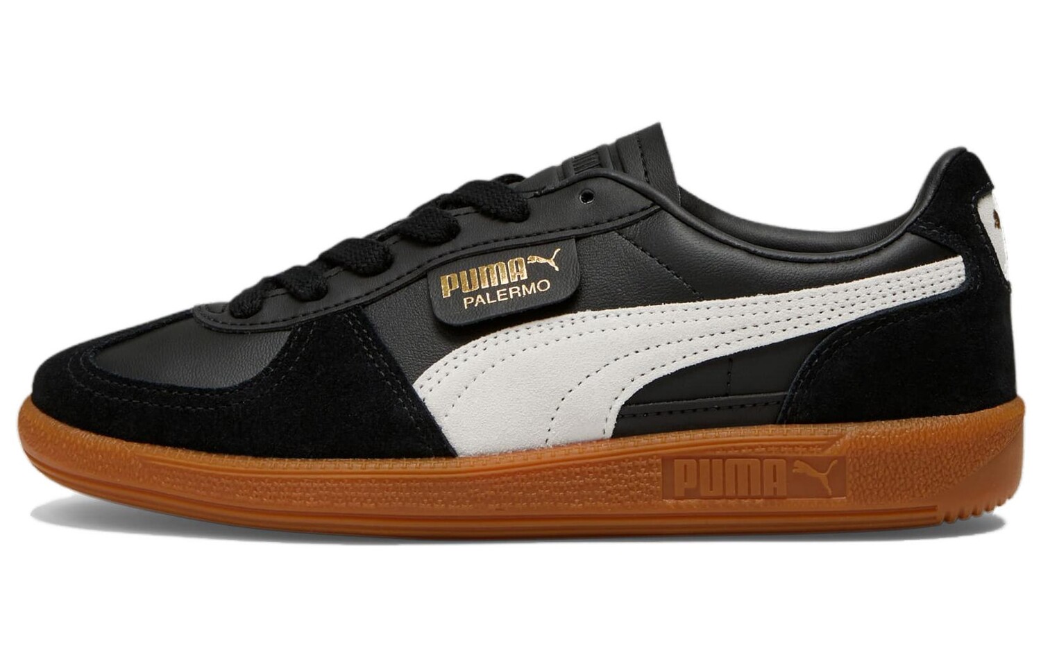 

Кроссовки Puma Palermo Leather Black Feather Grey Gum, черный/белый