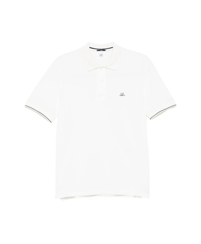

Белая рубашка-поло с вышитым логотипом C.P. Company, белый