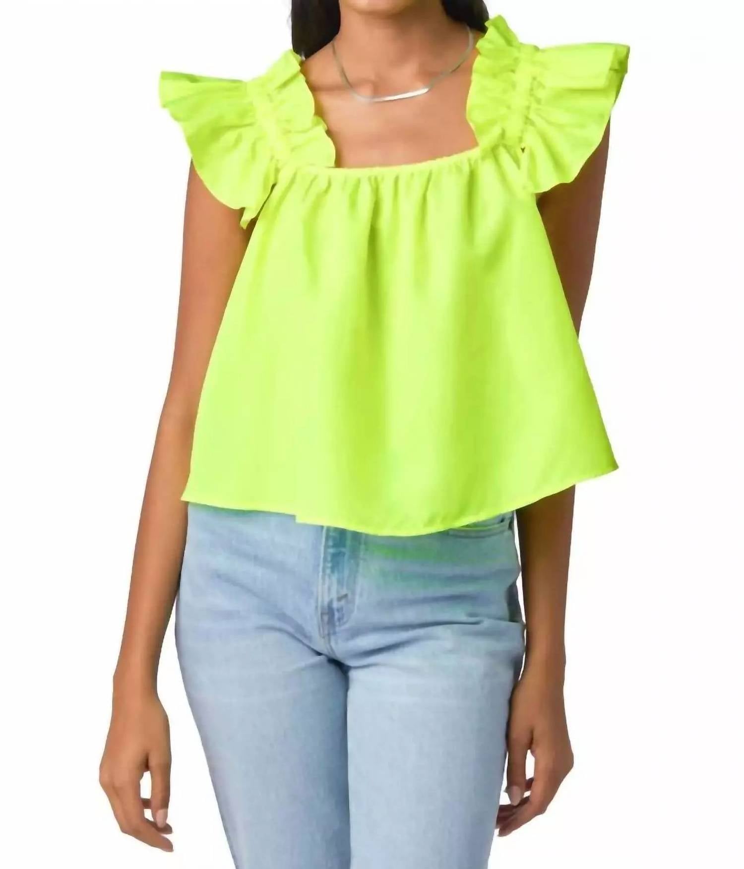 

Топ-топ Cassie цвета Electric Lime Crosby by Mollie Burch