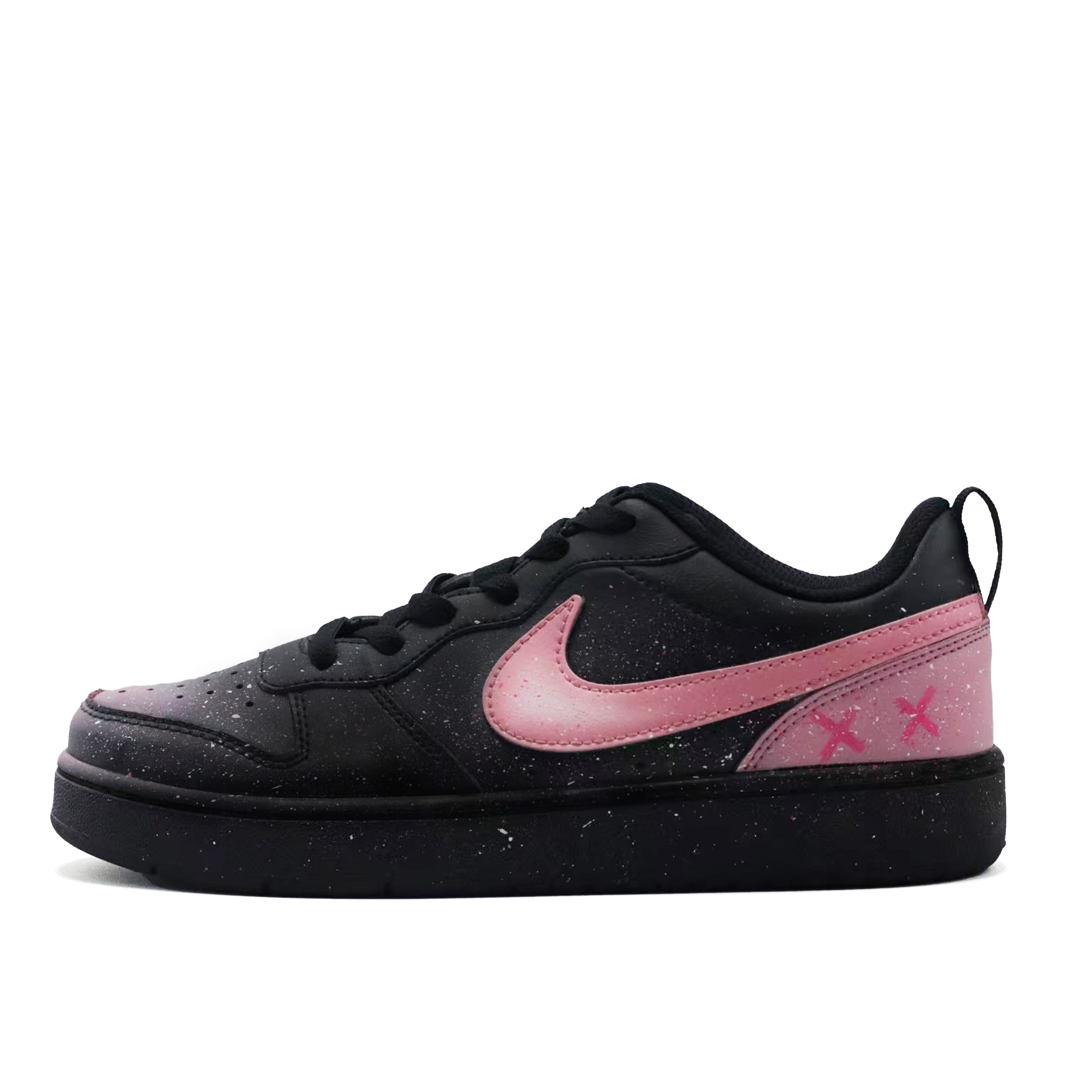 

Кроссовки для скейтбординга Court Borough с противоскользящей подошвой и устойчивостью к истиранию, низкие, для детей и подростков Nike, черный/розовый