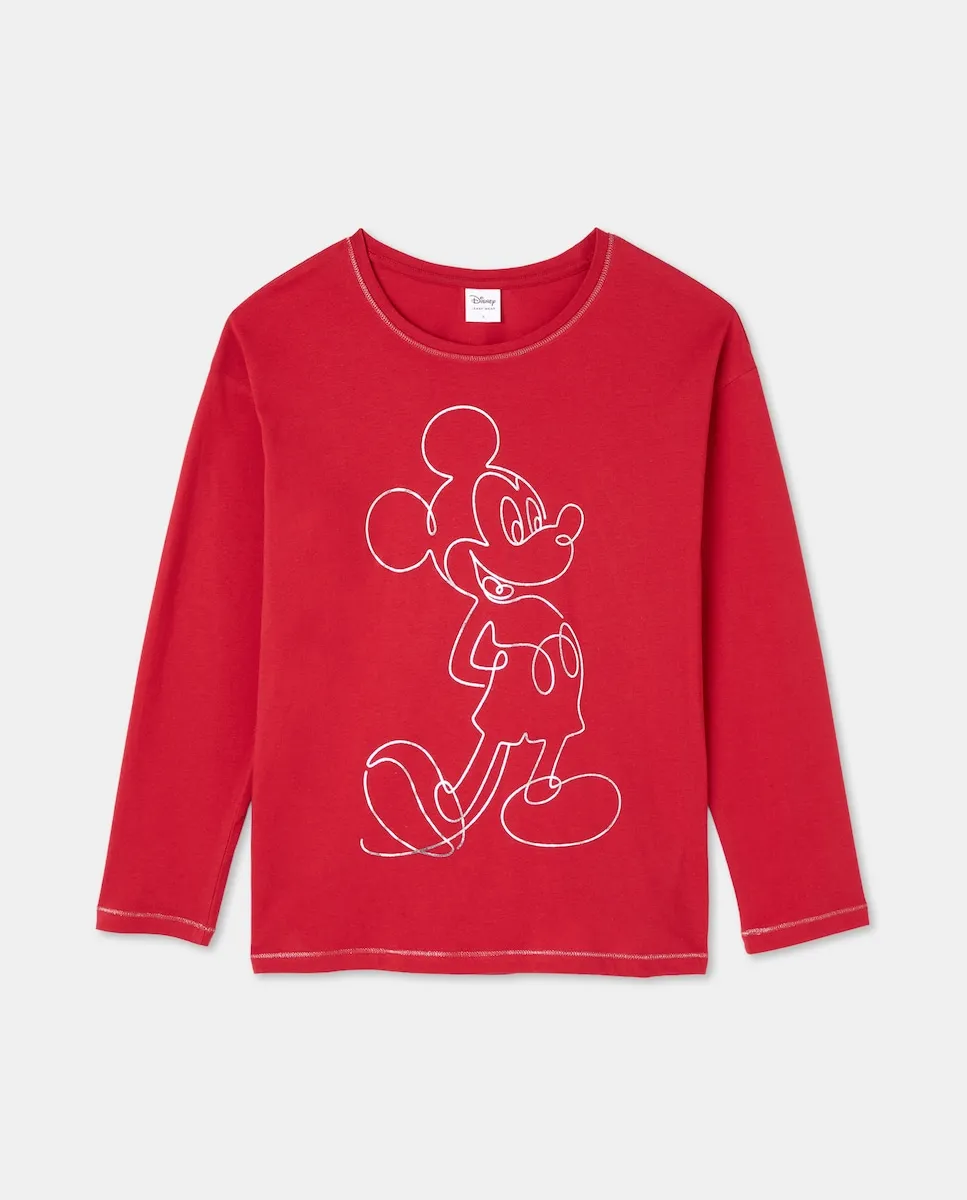 

Женская пижамная футболка с принтом Микки Easy Wear, красный