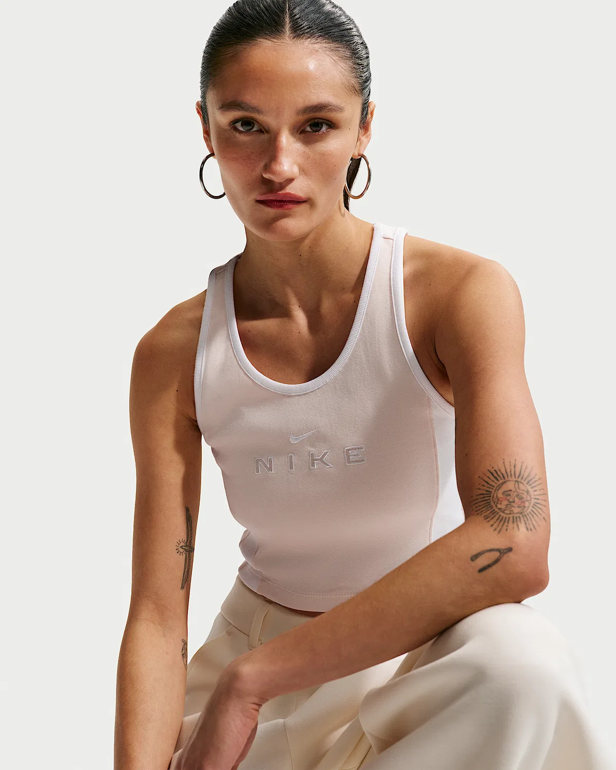 Женский облегающий топ с принтом Nike Sportswear, Chalk/White