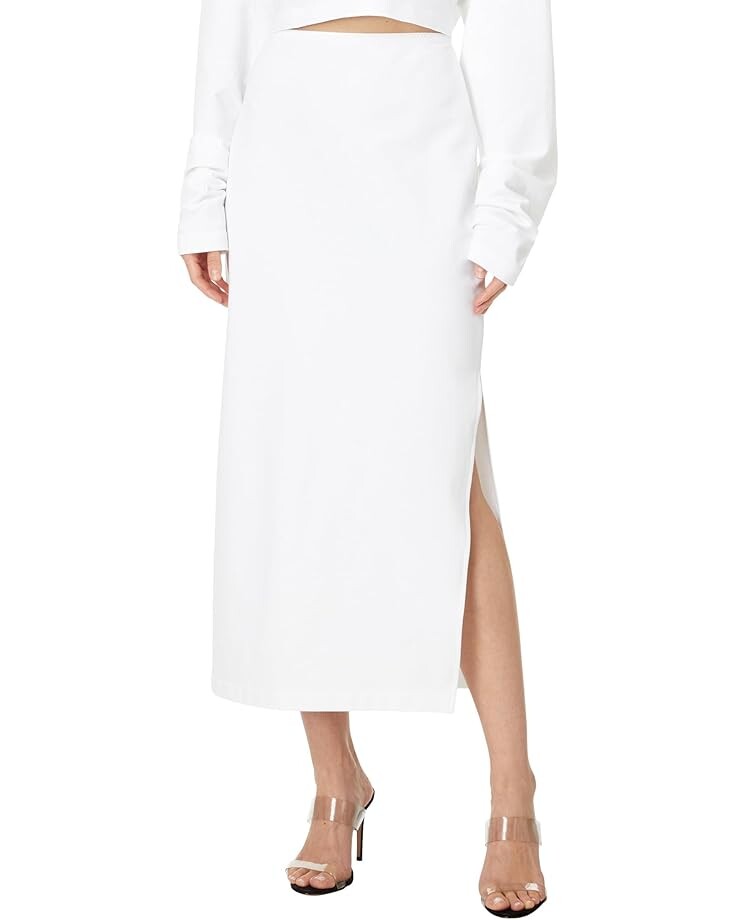 

Юбка Norma Kamali Side Slit Midcalf Skirt, цвет Snow White