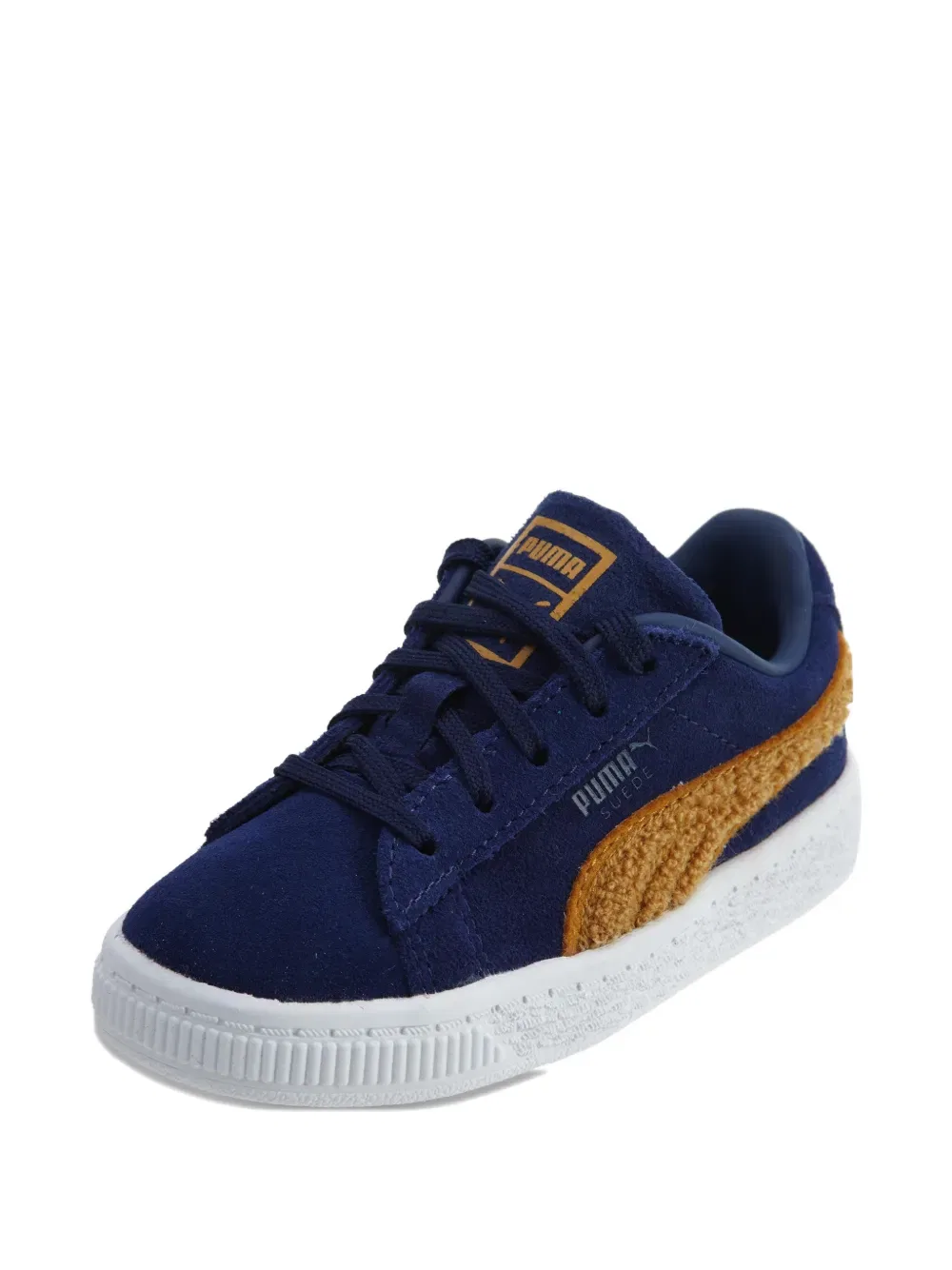 Классические замшевые махровые кроссовки Puma Kids, синий — фото 2