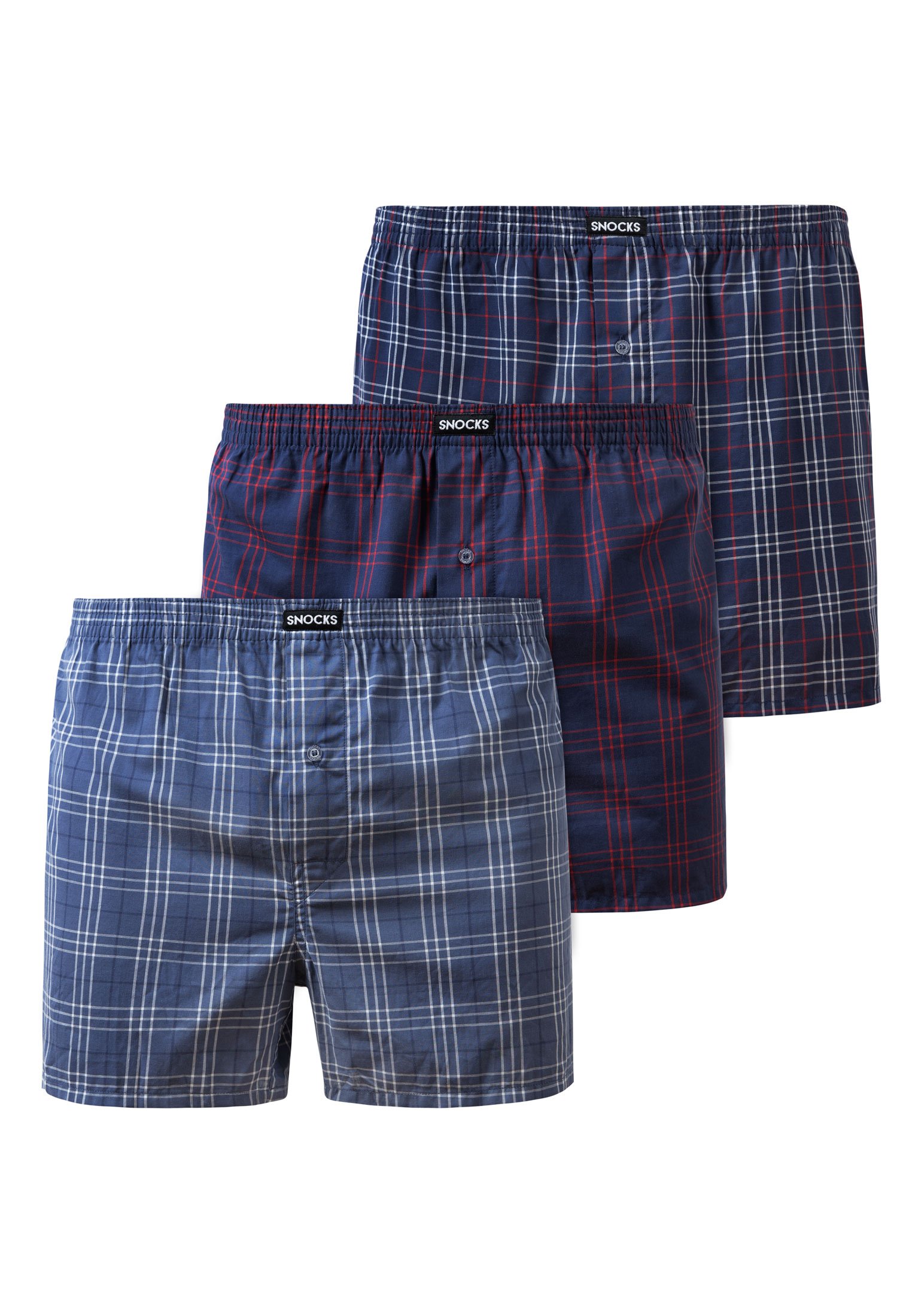 

Боксеры SNOCKS American Woven Boxershorts aus Bio-Baumwolle 3 Stück, цвет Big Check