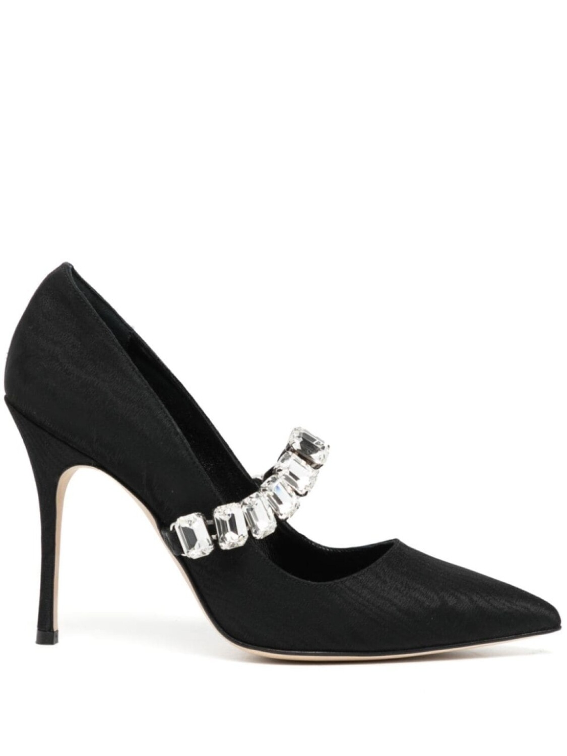 

Туфли с заостренным носком и кристаллами Manolo Blahnik, черный