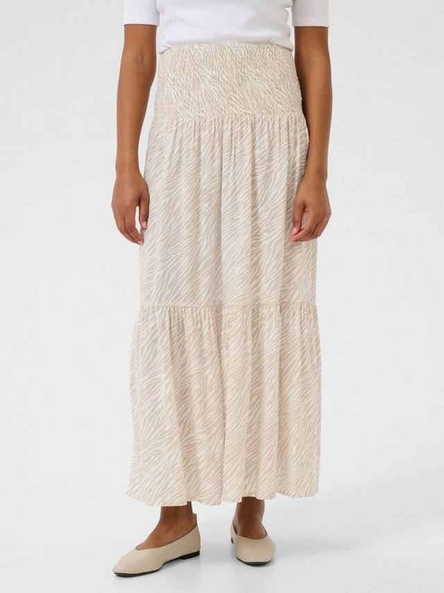 

Абстрактная многоярусная блуза-макси юбка KAFFE, Beige