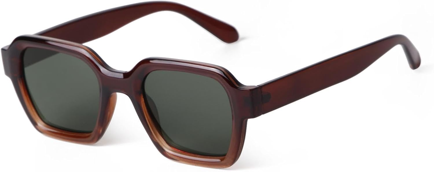 

Солнцезащитные очки квадратной формы коричневого и зеленого цвета для женщин и мужчин, винтажные прямоугольные солнцезащитные очки, очки в черепаховой оправе, градиентные очки с защитой от УФ-излучения UV400 WNCKSQ, C4