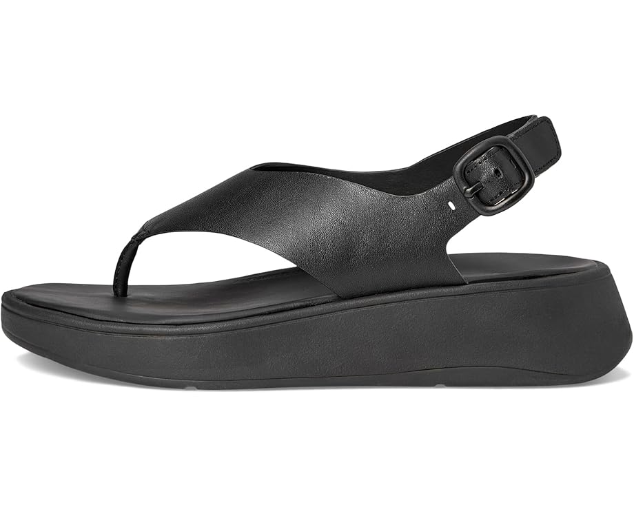 Сандалии FitFlop F-Mode Leather Flatform Back-Strap Toe/Post Sandals, цвет All Black — фото 4