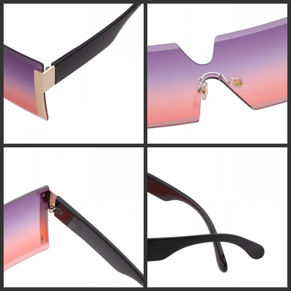 

Винтажные солнцезащитные очки большого размера 2027 года для женщин, без оправы, модные солнцезащитные очки с крупной оправой, защита от ультрафиолета UV400 MTZJH, C9