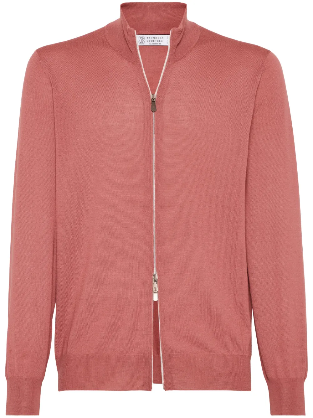 

Кардиган тонкой вязки на молнии Brunello Cucinelli, красный
