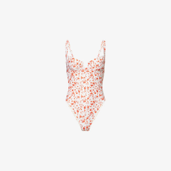 

Купальник цельный Clovelly с цветочным принтом "восход солнца" Monday Swimwear, цвет sunrise floral