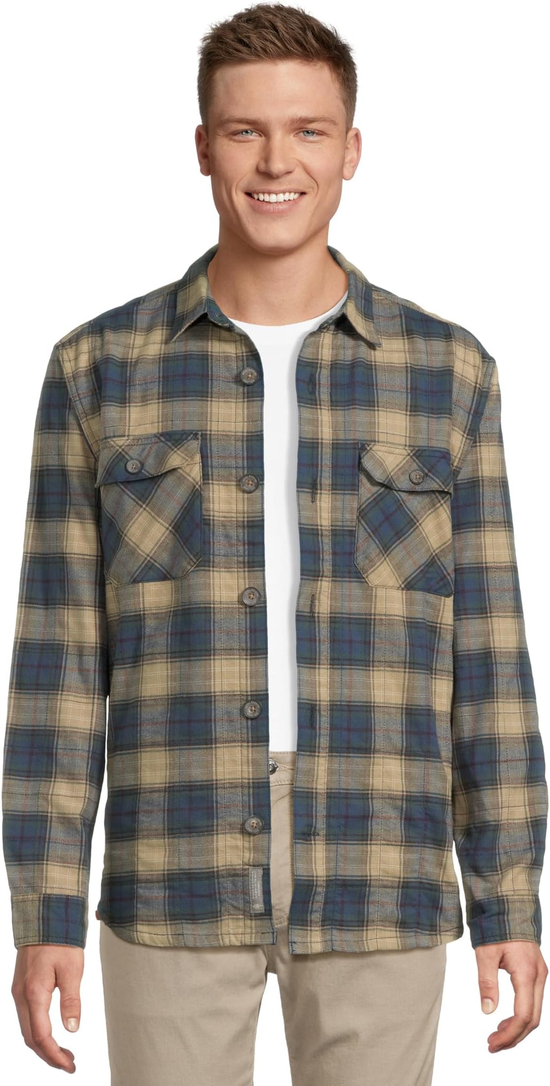 

Футболка Royal Robbins Snowcap Lined Flannel Long Sleeve, цвет Covert Green Cataract Falls Plaid