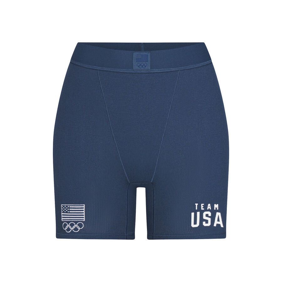 

Олимпийские боксеры cotton rib SKIMS Skims For Team Usa, темно-синий