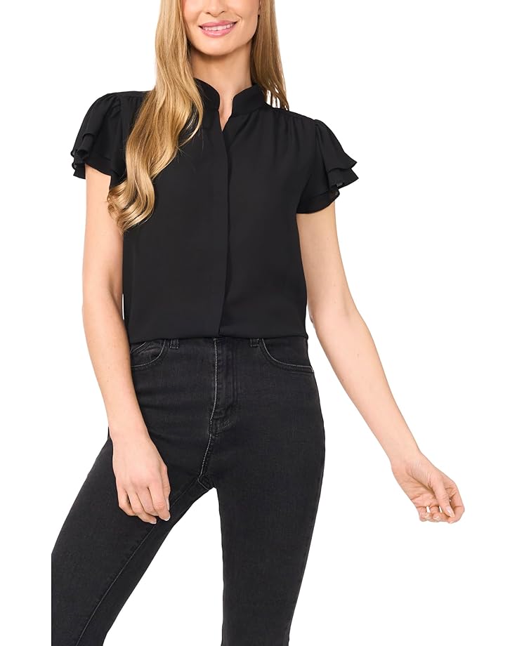 

Блуза CeCe Double Flutter Short, цвет Rich Black