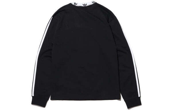 Толстовка с капюшоном оригинальная трилистник рубчик ls футболка логотип swarshirt Adidas, черный — фото 2