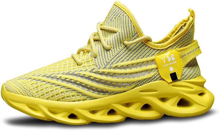 

Мужские кроссовки FUJEAK для бега, повседневного ношения, тенниса, прогулок, тренировок, походов, спортивного зала, слипоны, нескользящие, для работы, бега, с амортизацией, легкие, удобные, для разных видов спорта, желтый