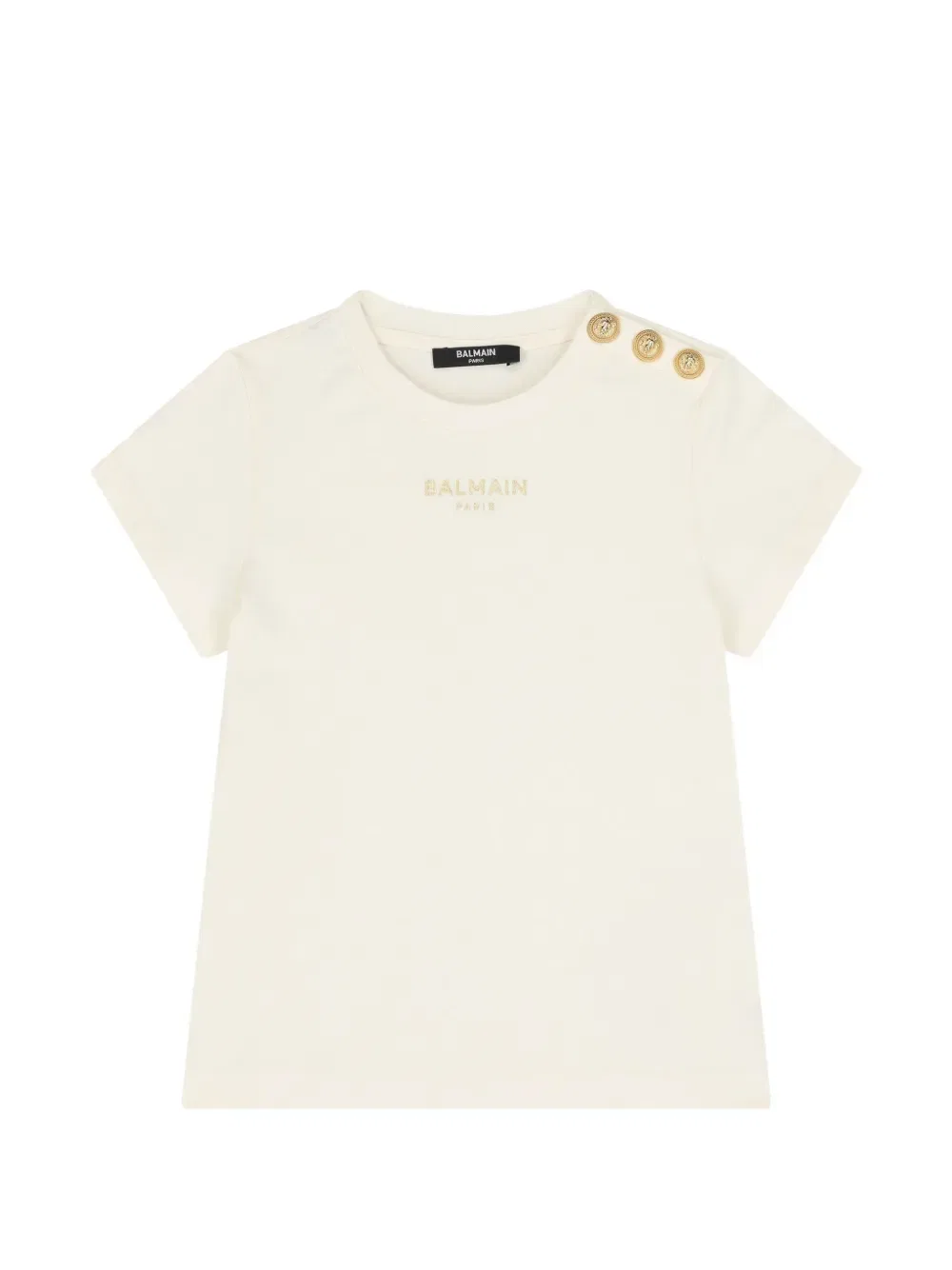 Футболка с пуговицами Balmain Kids, нейтральный