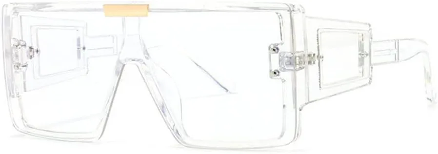 

Солнцезащитные очки-маска с козырьком для женщин и мужчин, большие ветрозащитные панк-очки, защитные очки в крупной оправе, спортивные очки UV400 generic, Transparent