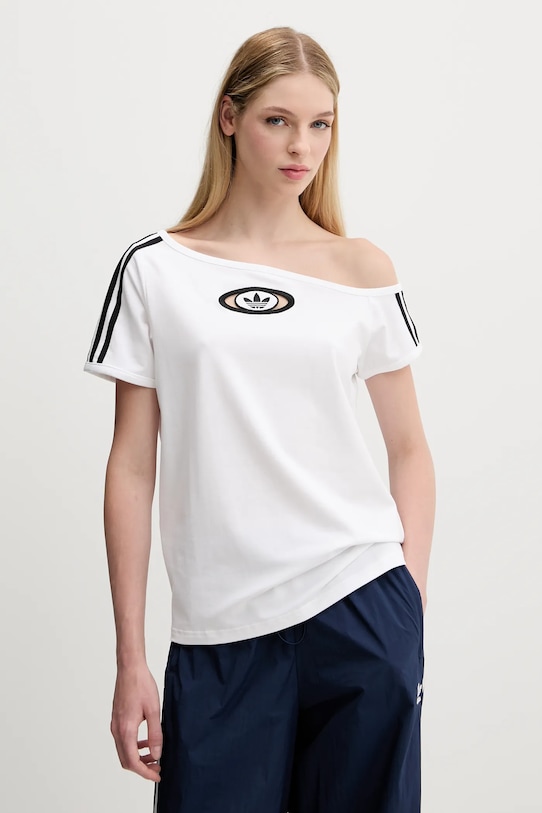

Футболка с открытыми плечами Offshoulder Tee Adidas Originals, белый