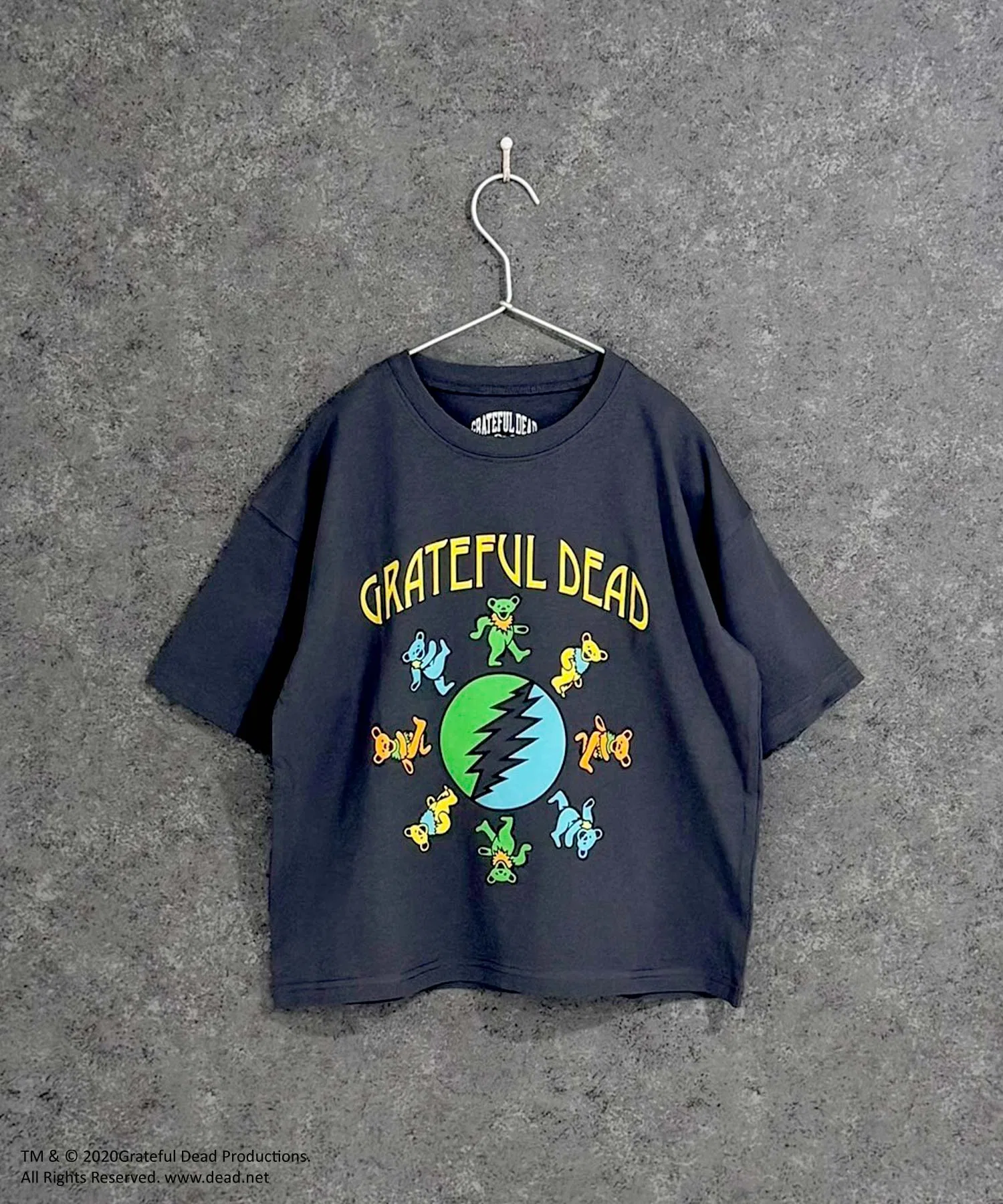 Детская футболка Grateful Dead оверсайз серого цвета — фото 4