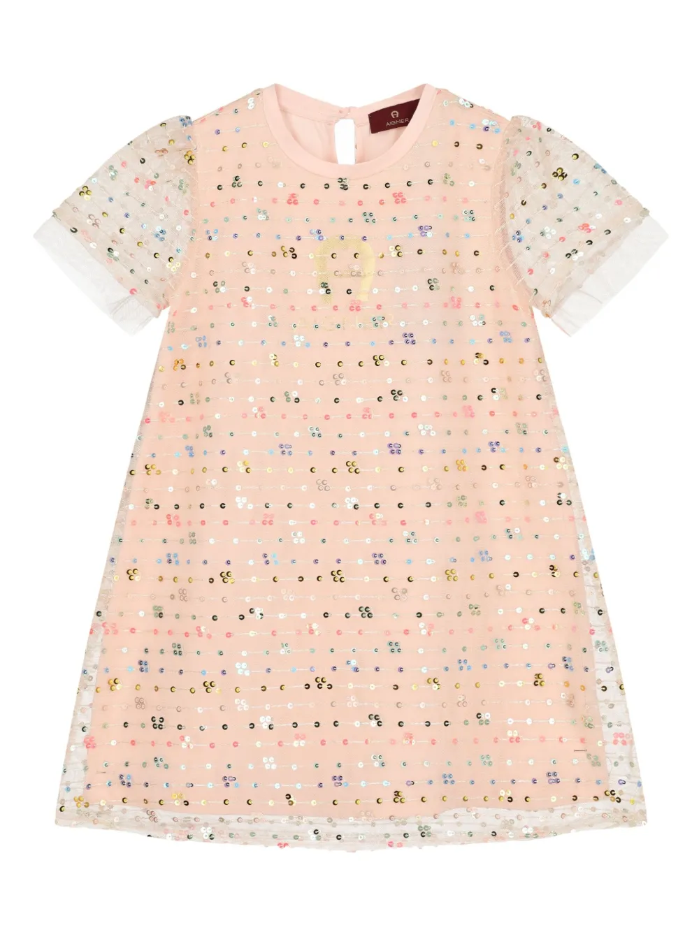 

Платье с пайетками Aigner Kids, розовый