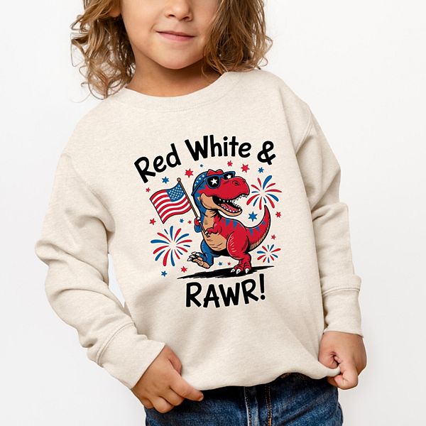 Красная, белая и rawr толстовка для малышей The Juniper Shop, Natural — фото 3
