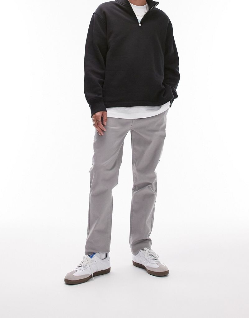 

Серые узкие брюки чиносы Topman