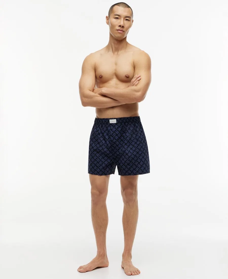 Мужские хлопковые классические боксеры, комплект из 3 штук Tommy Hilfiger, June Iris/Regatta Red/Desert Sky Logo Print — фото 2