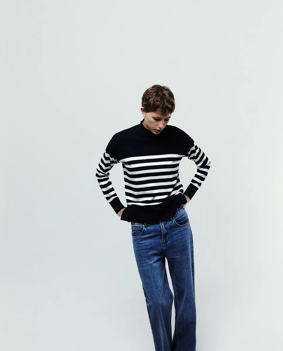 

Джерси с полосками Sfera, темно-синий