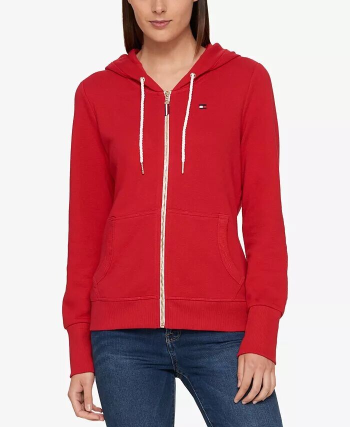 

Женская толстовка с капюшоном из французского трикотажа Tommy Hilfiger, красный