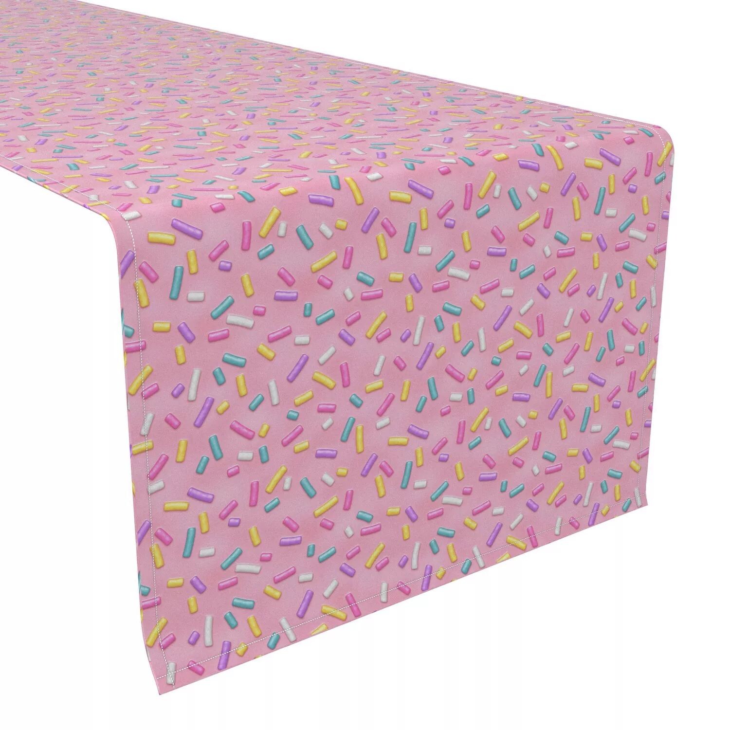

Дорожка для стола, 100 % хлопок, 16x72 дюйма, Rainbow Sprinkles Pink