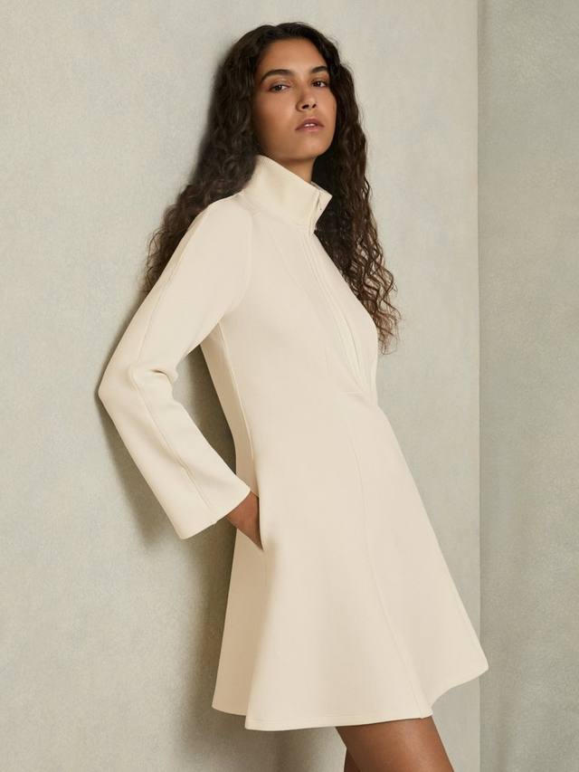 

Мини-платье кристы на молнии Reiss, кремовый