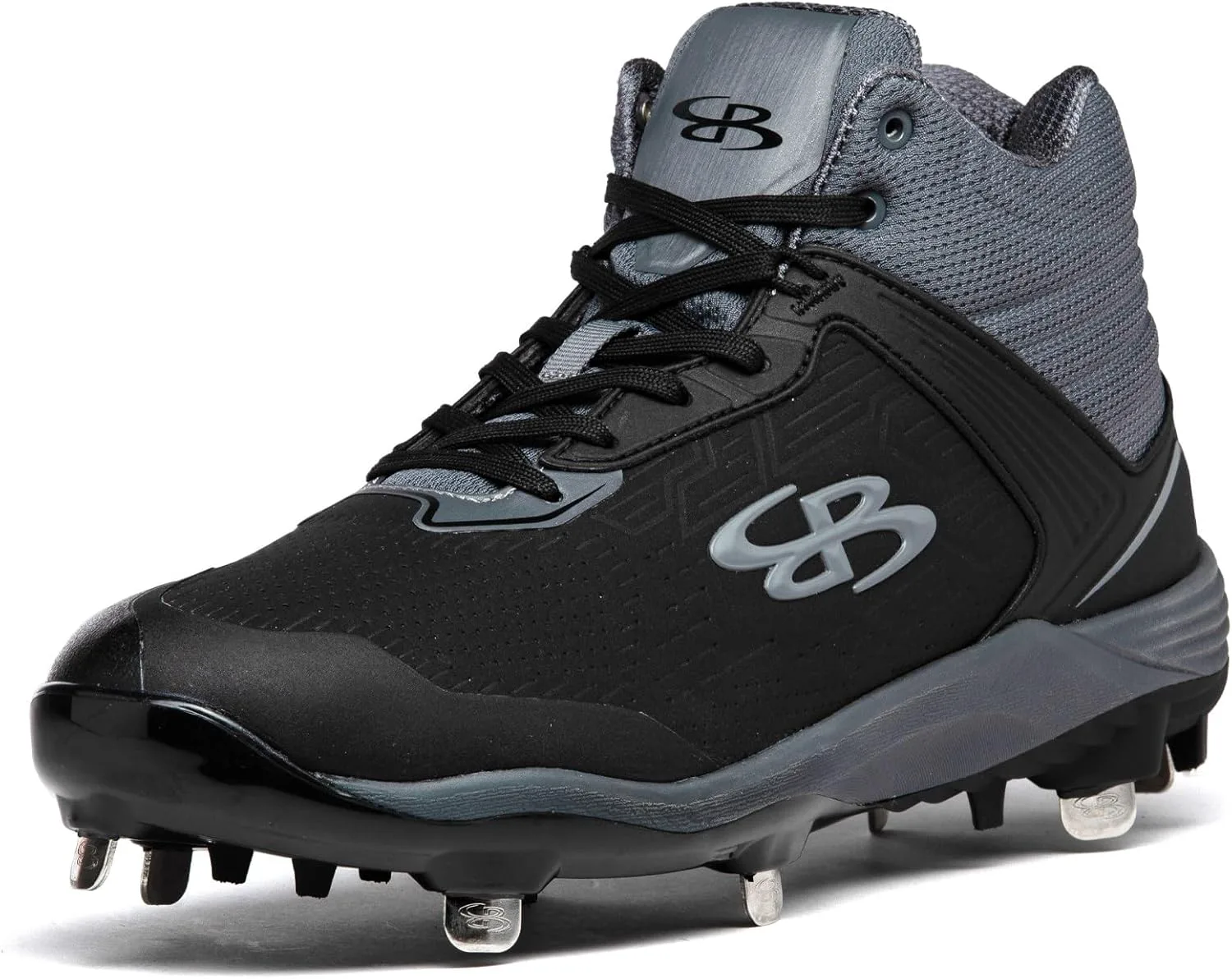 Бутсы Boombah Viper Pro для мужчин с металлическим шипом средней высоты - несколько вариантов цвета - разные размеры, черный — фото 2