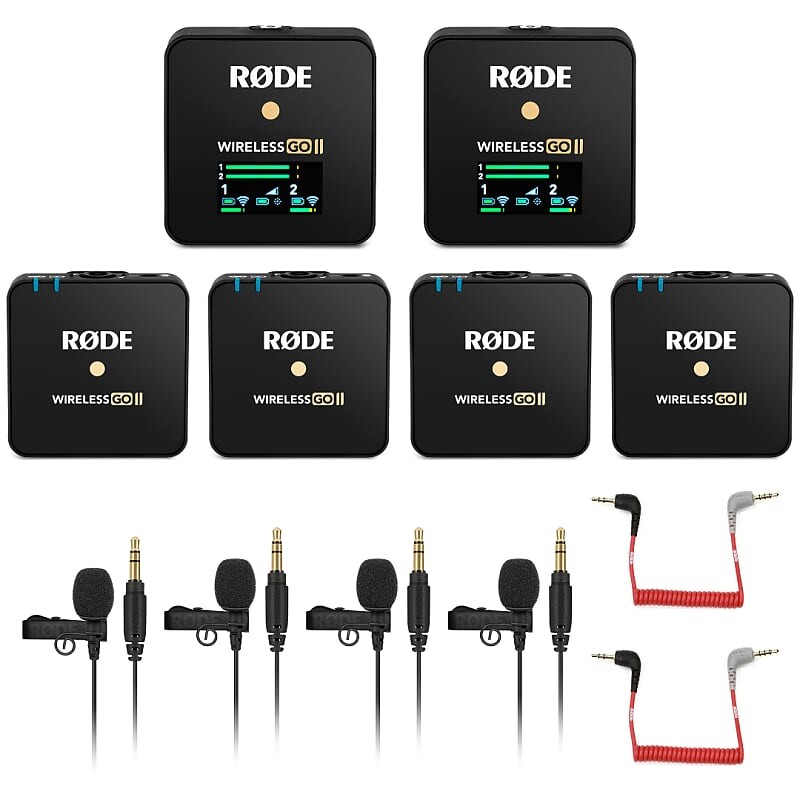 

Беспроводная микрофонная система RODE WIGO II x2, (4) Lav Go, (2) SC7, Cloth