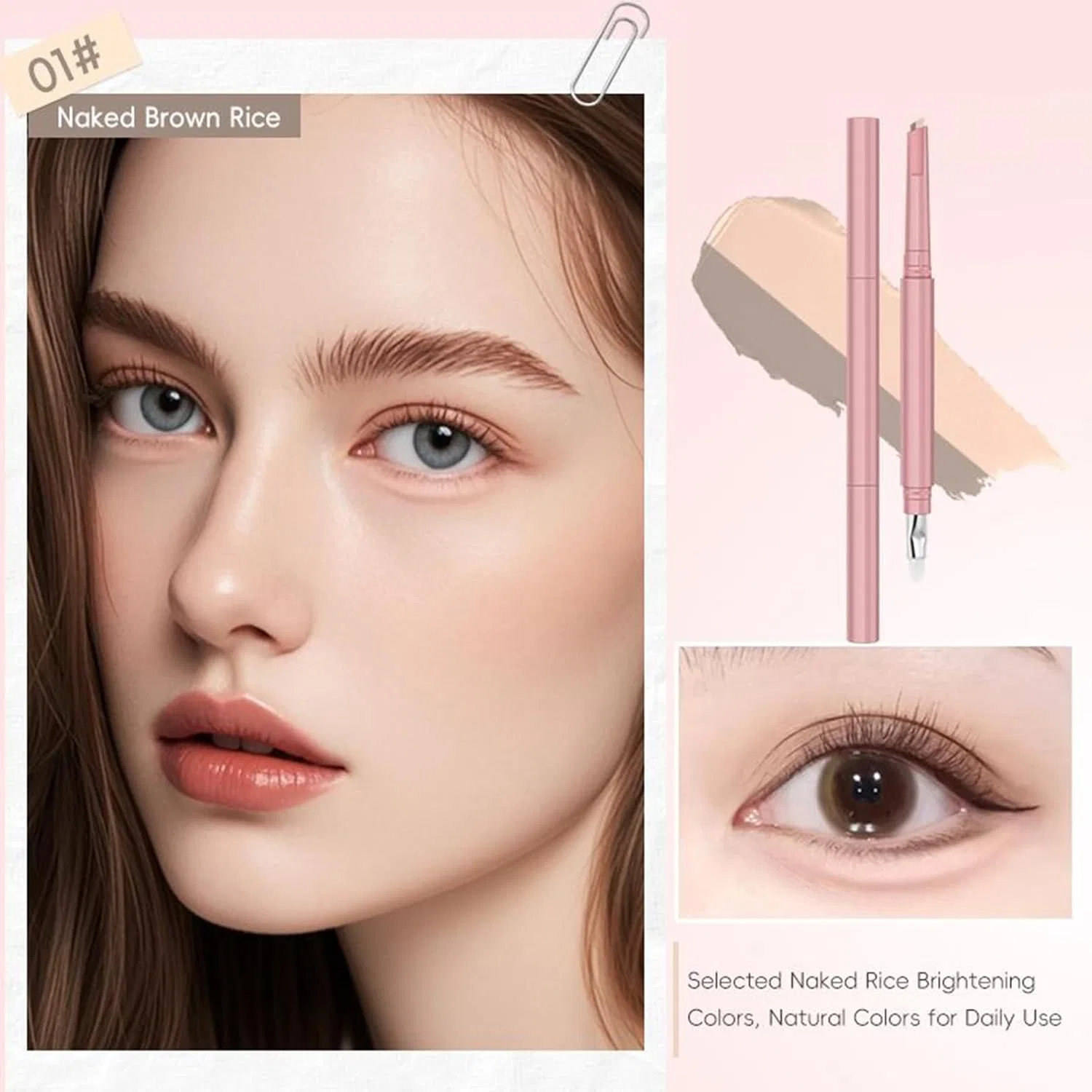 Карандаш для глаз Silk Pen Cosmetics двойной, 2.5 г, 1# — фото 3