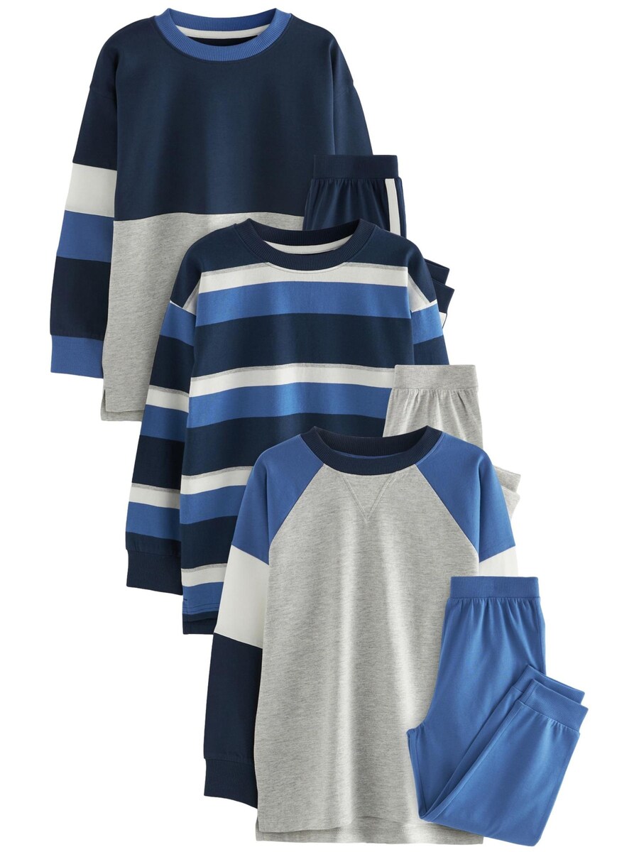 

Пижама Next, цвет Blue/Night blue/mottled grey