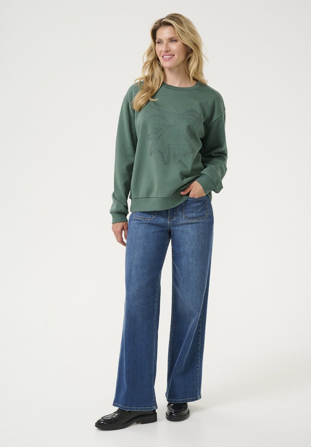 

Толстовка WITH ROUND NECK Kaffe, зеленый