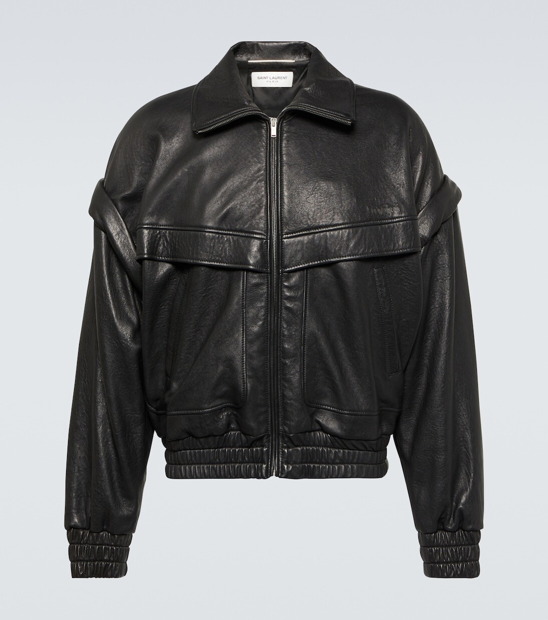 

Кожаный пиджак Saint Laurent, черный