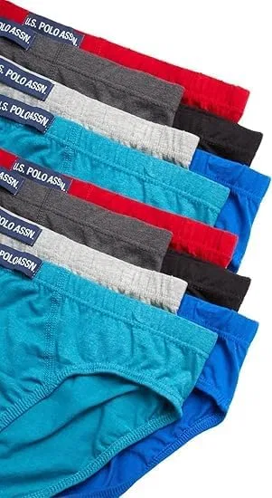 Бикини трусы U.S. POLO ASSN., Heather Grey/Red/Teal/Black-12pk — фото 3