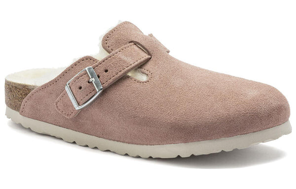 Тапочки boston shearling suede leather coated narrow fit 'pink clay' Birkenstock, розовый — фото 2