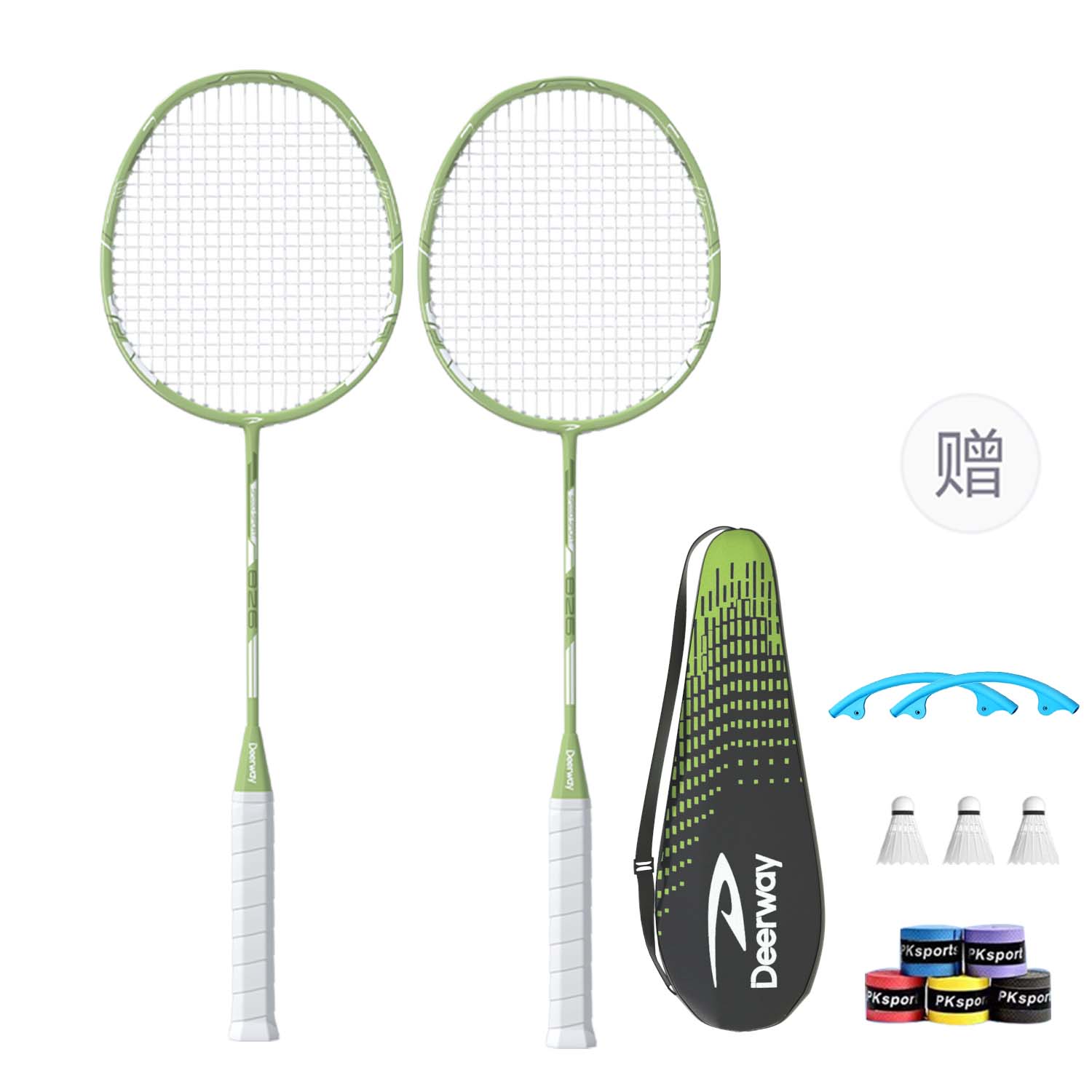 

DEERWAY Ракетка для бадминтона Full Carbon, контроль, универсальная, для защиты, верхний класс, унисекс, 4U/G5, Green White