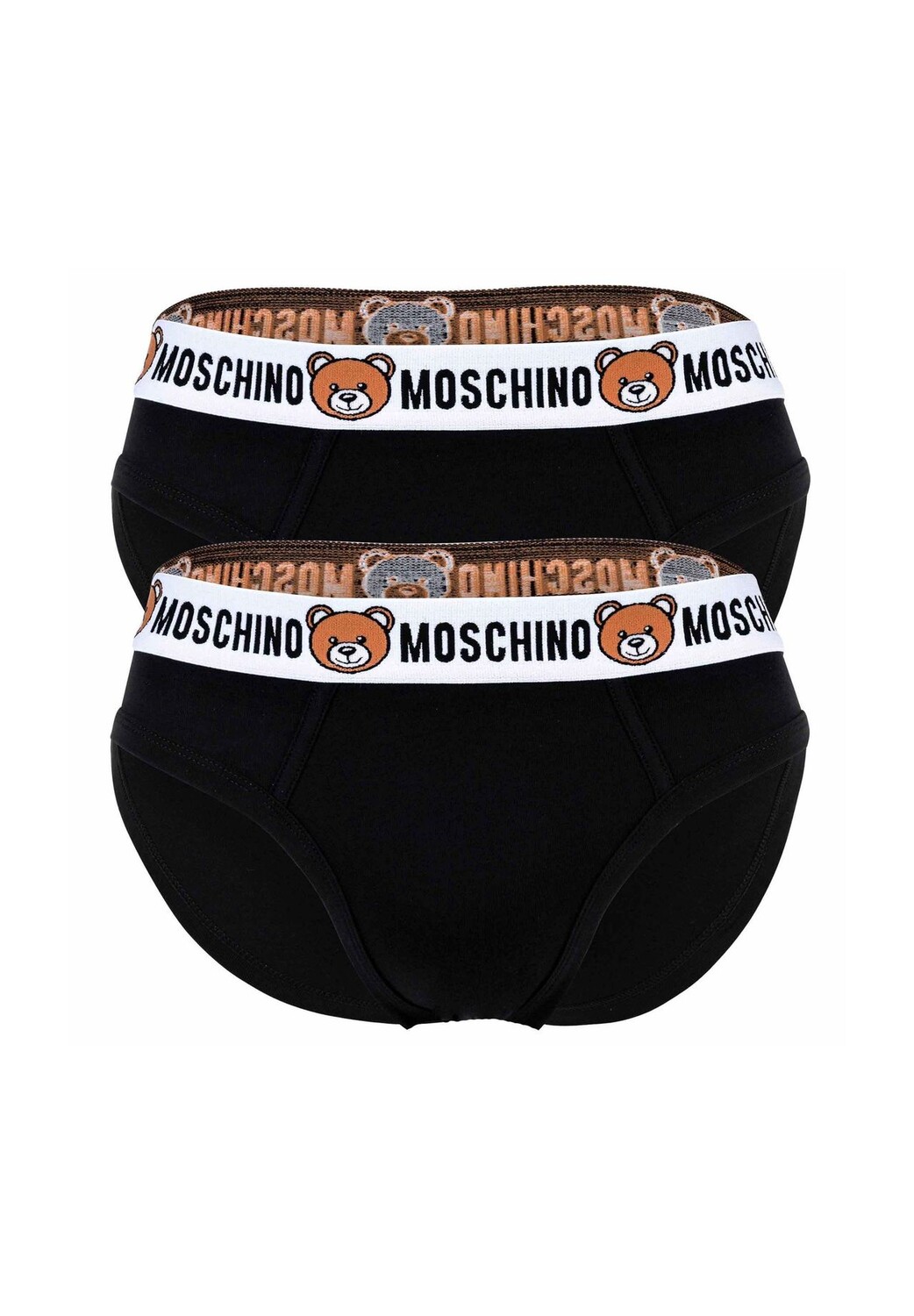 

Мужские микро-трусы, набор из 2 шт., Underbear, трусы, смесь хлопка, однотонные MOSCHINO, черный