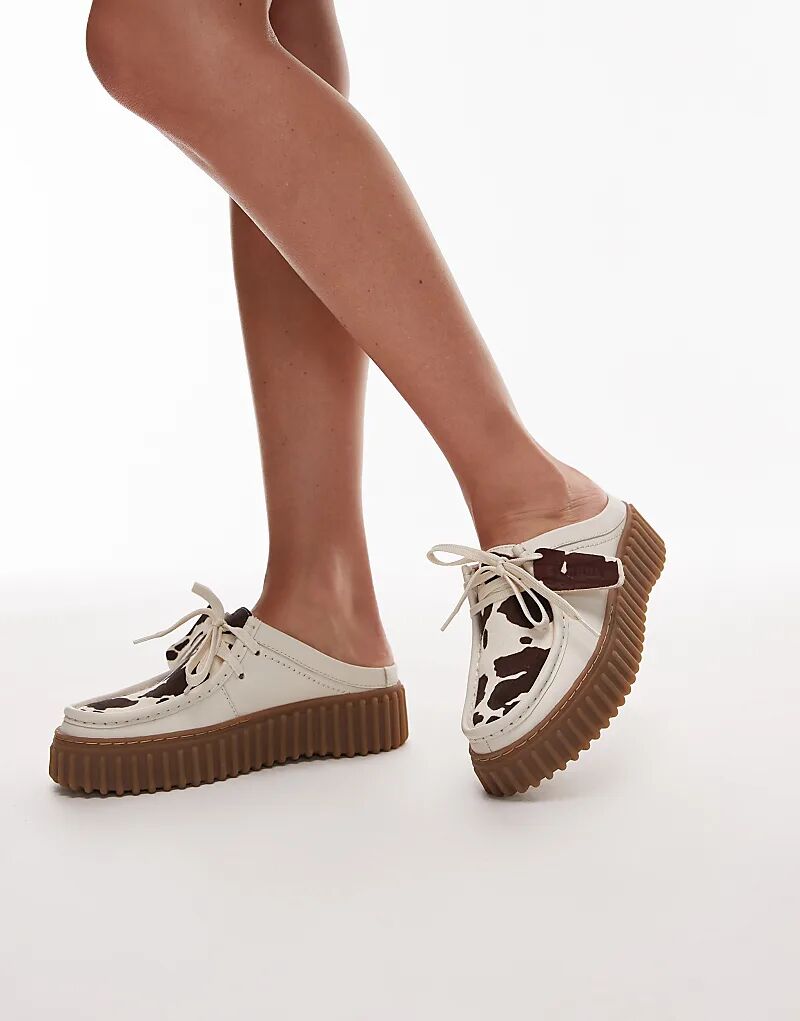 Мюли Clarks Torhill из замши с коровьим принтом